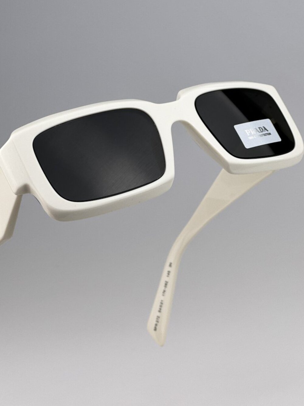 PRADA PR27ZS 17K08Z TALC WHITE RECTANGLE SUNGLASSES